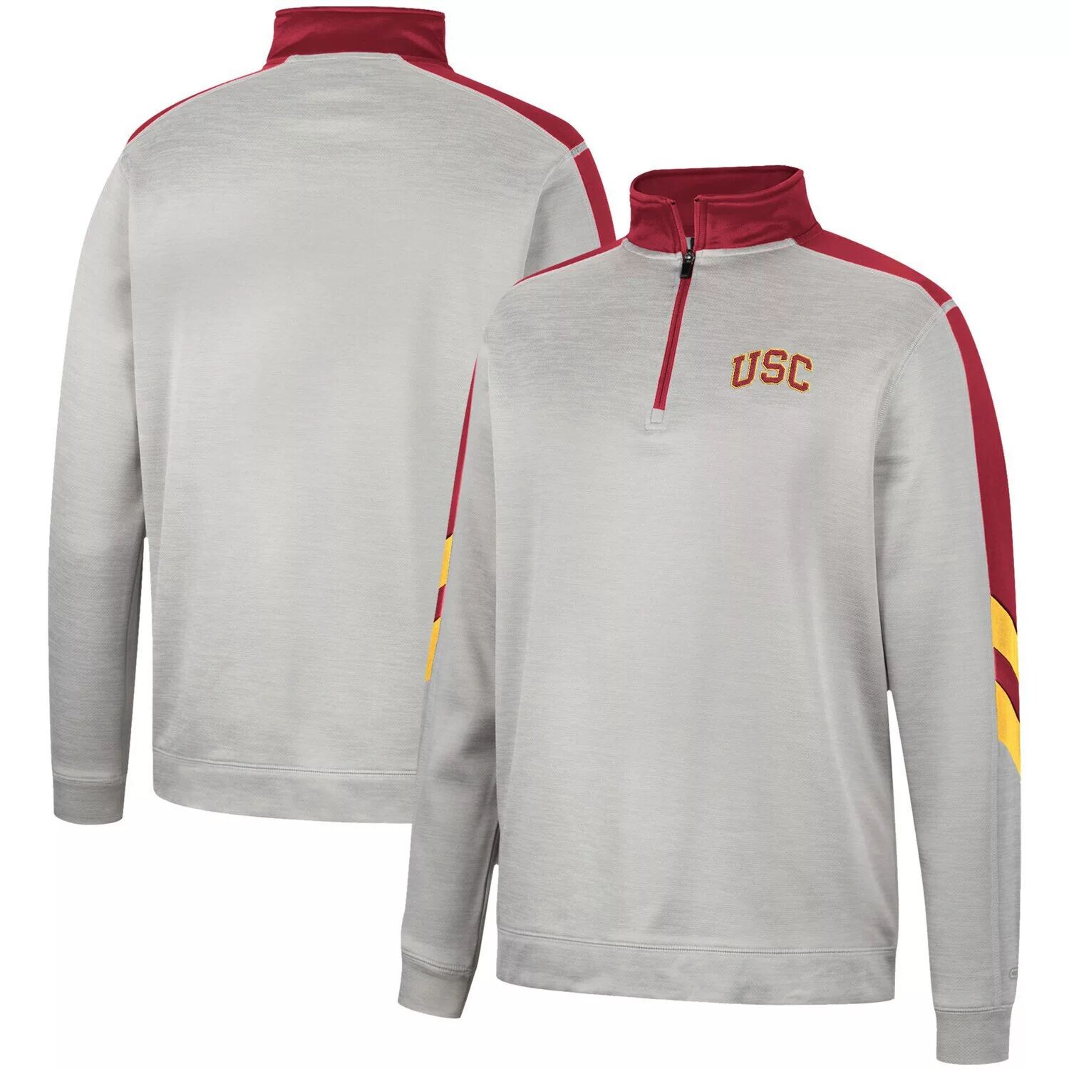 

Мужская серая/кардинал USC Trojans флисовая куртка с молнией на четверть Colosseum, Серый, Мужская серая/кардинал USC Trojans флисовая куртка с молнией на четверть Colosseum