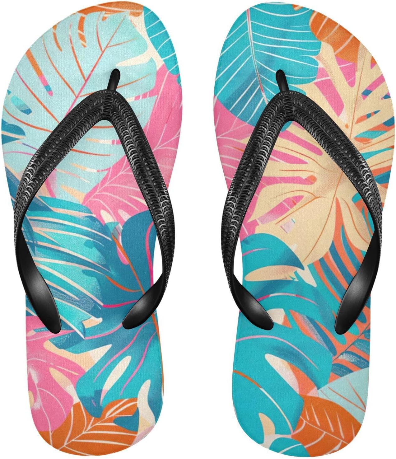

Женские и мужские пляжные сандалии-шлепанцы Tropical Palm Flip Flop для лета, для душа Kfbe, Leaves