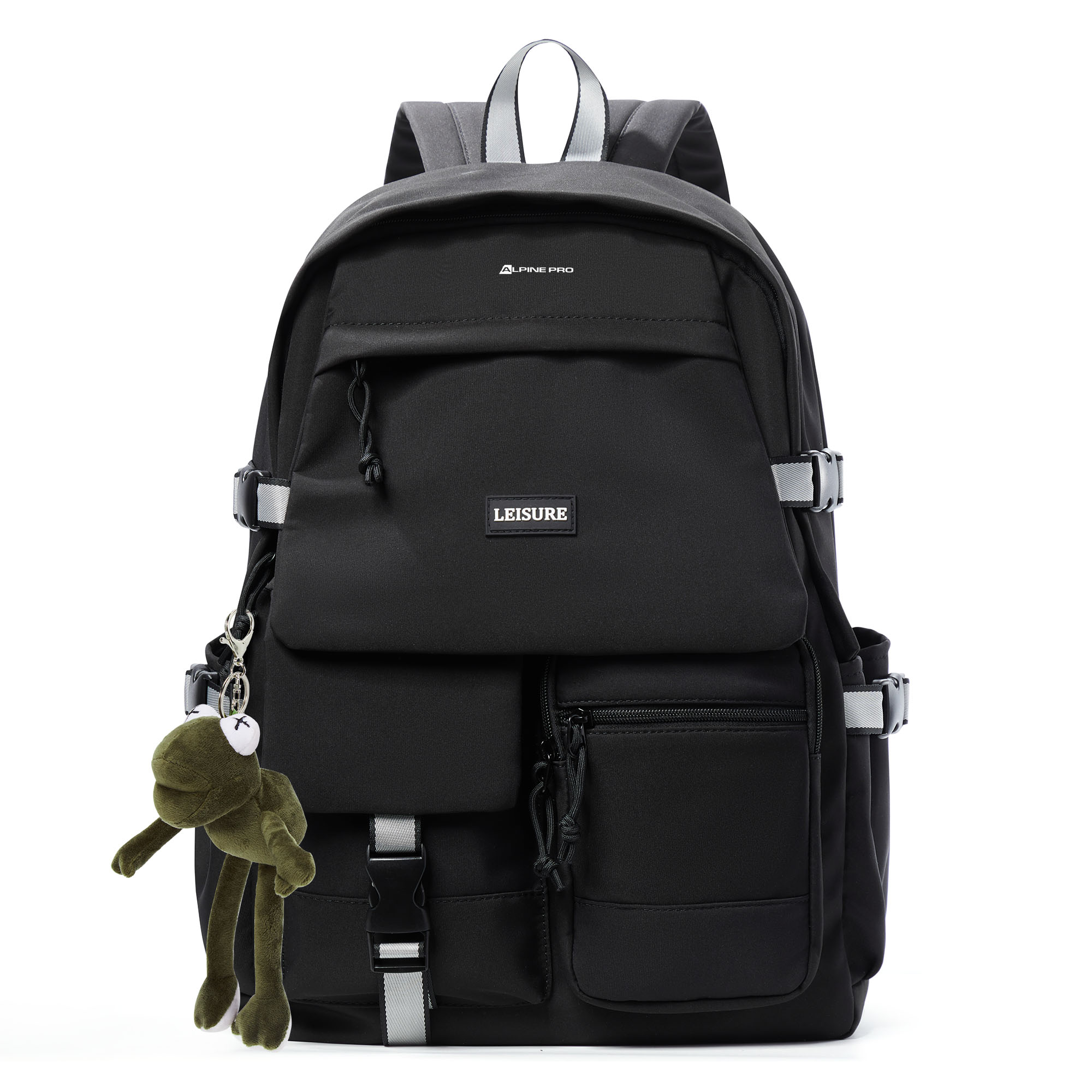 

ALPINE PRO Тканевый рюкзак для ноутбука обычный унисекс разноцветный, Black with Viral Frog Pendant