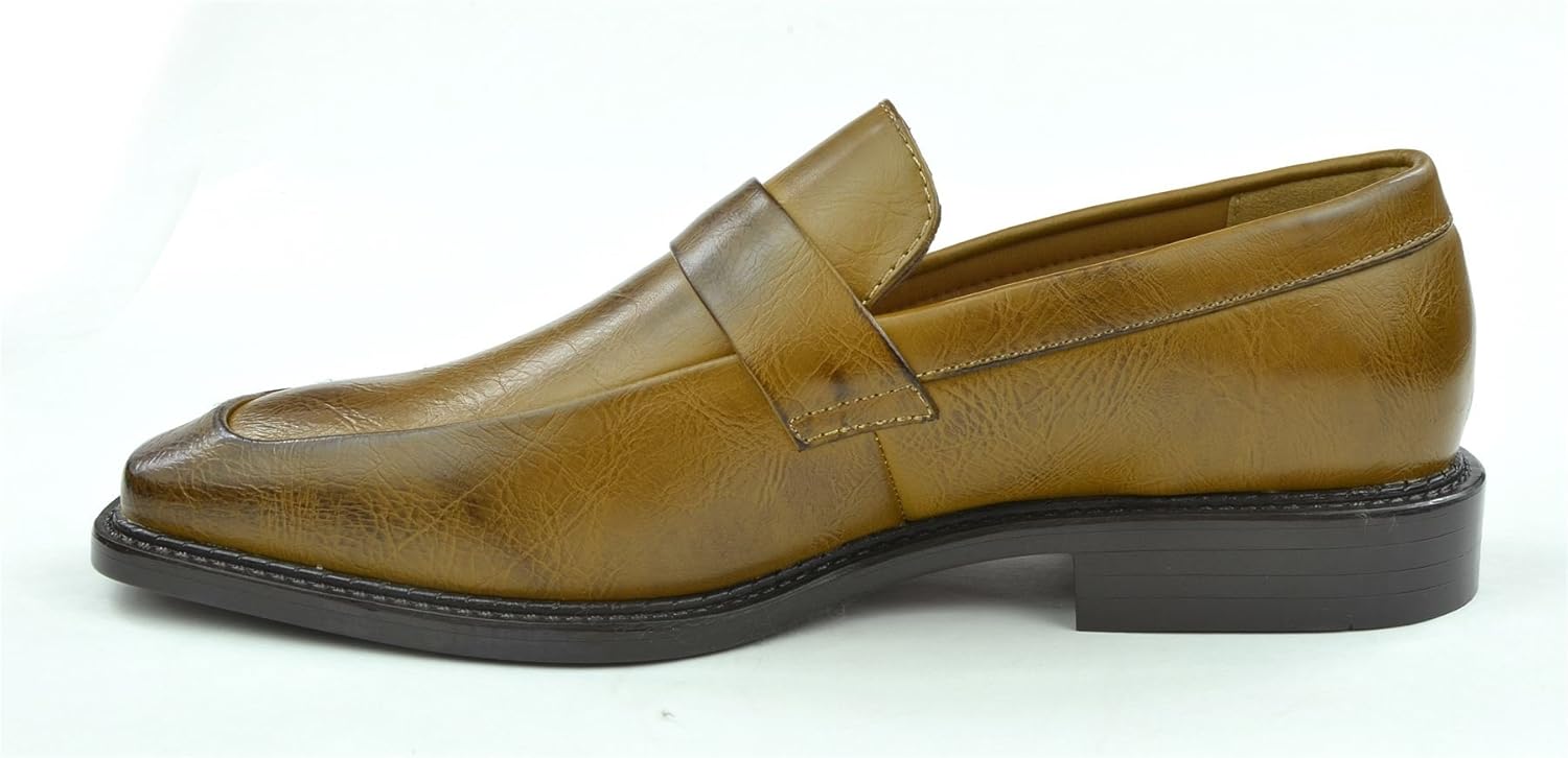 Мужские классические кожаные лоферы Moda Di Raza для делового стиля, Camel-iii — фото 3