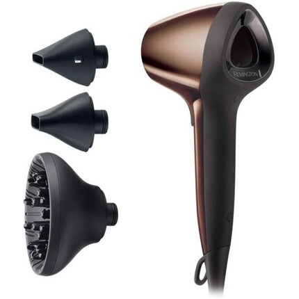 Фен Ionen Air3D Bronze Технология 3D Airflow 110 км/ч 3 режима нагрева и 2 скорости 2 насадки для укладки + диффузор, Remington — фото 2