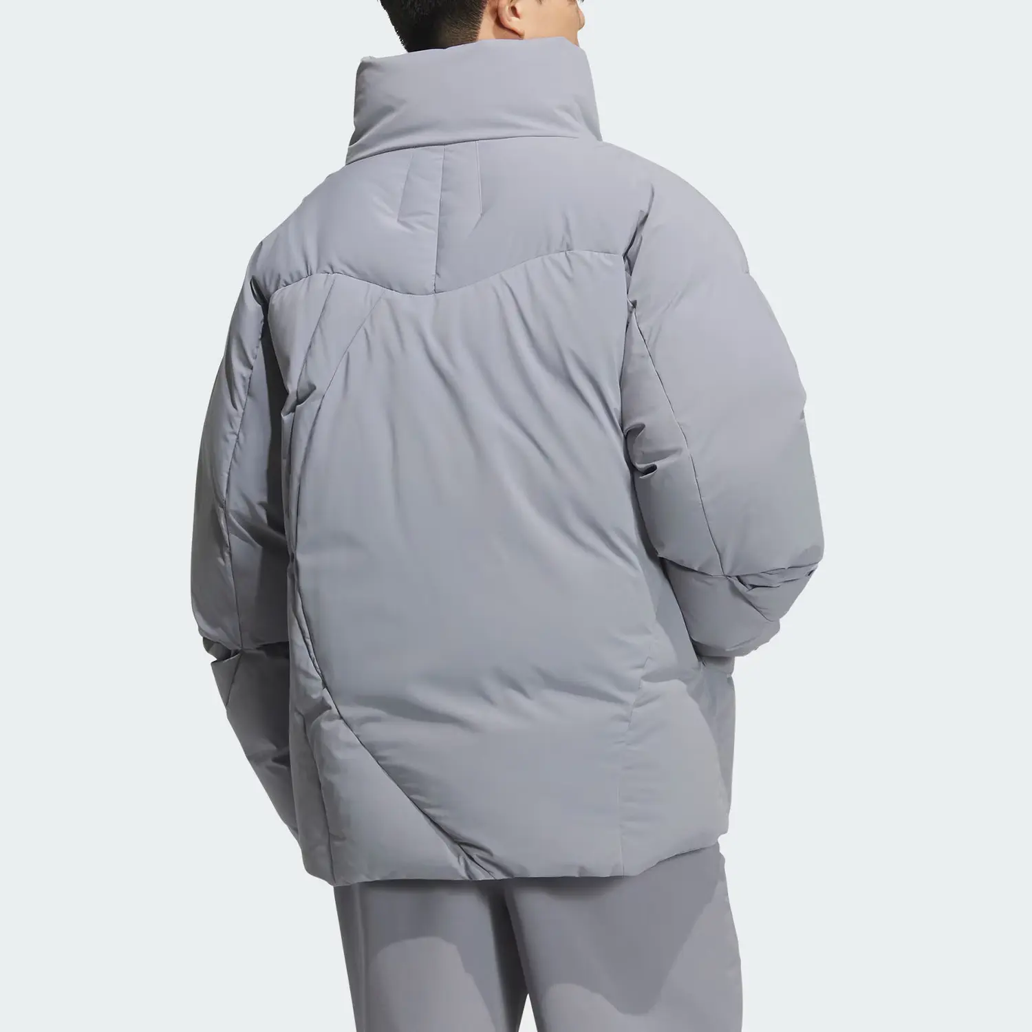 FOS FUTURE STYLE пуховик мужской Adidas, светло-серый — фото 4