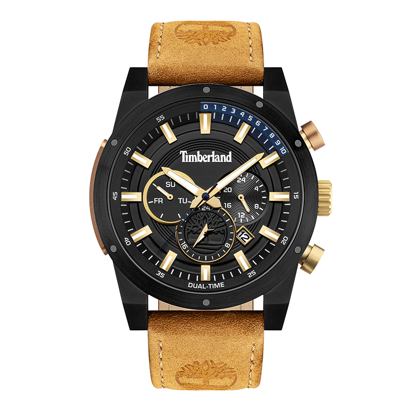 

Timberland Наручные часы Sherbrook Collection с кварцевым механизмом, кожаным ремешком и черным циферблатом, мужские часы
