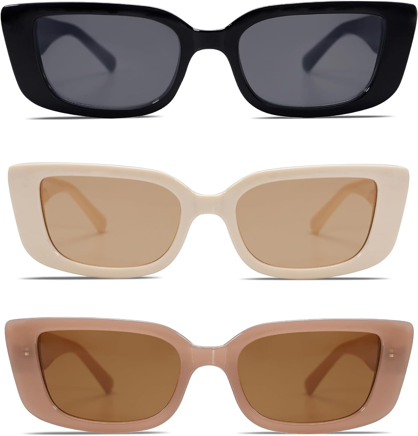 

Солнцезащитные очки Allarallvr прямоугольной формы для женщин, ретро-стиль 90-х, модный дизайн Y2K, классический винтажный квадратный дизайн, AR82037, Black+beige+brown