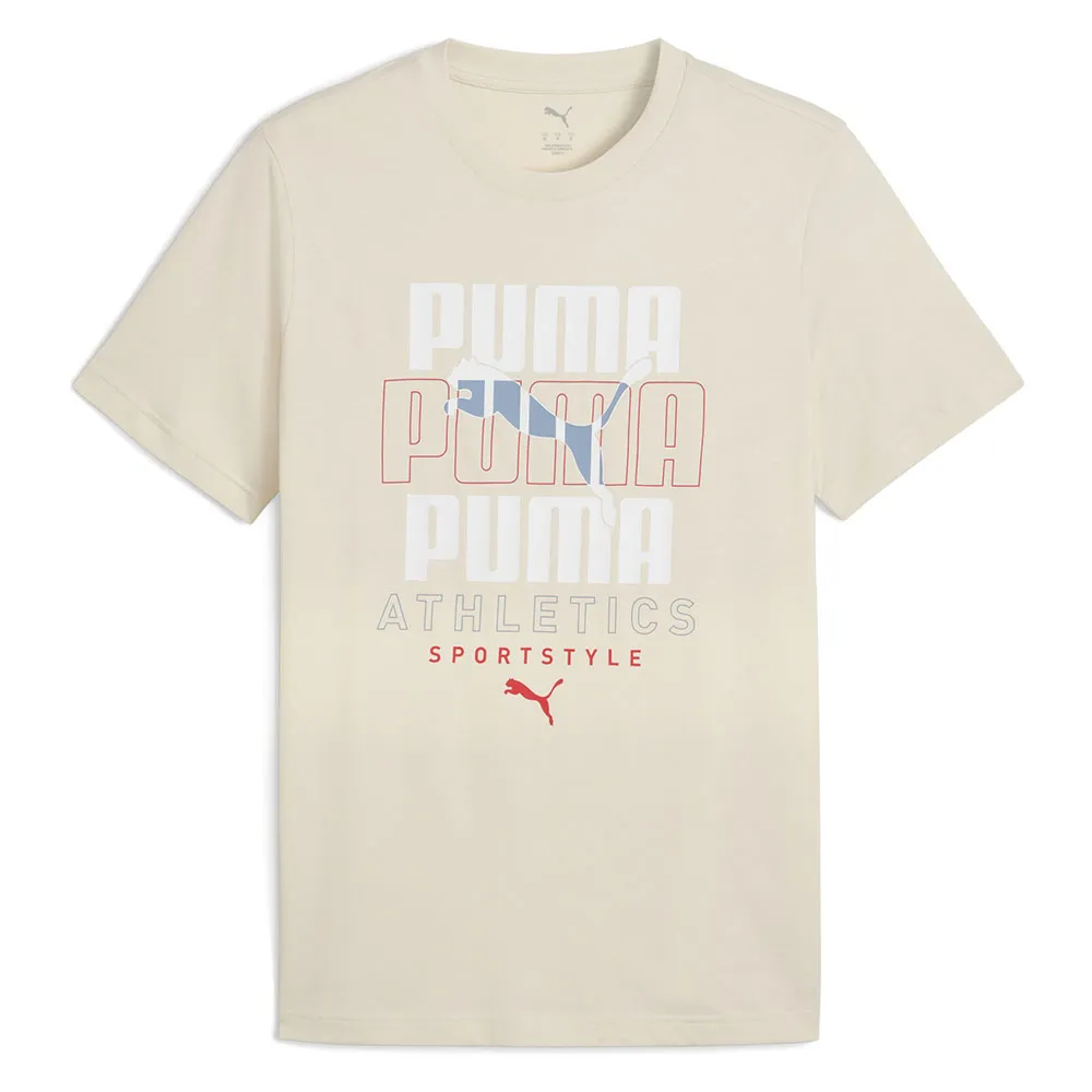 

Футболка с коротким рукавом Puma Graphic Stacked Graphic, бежевый