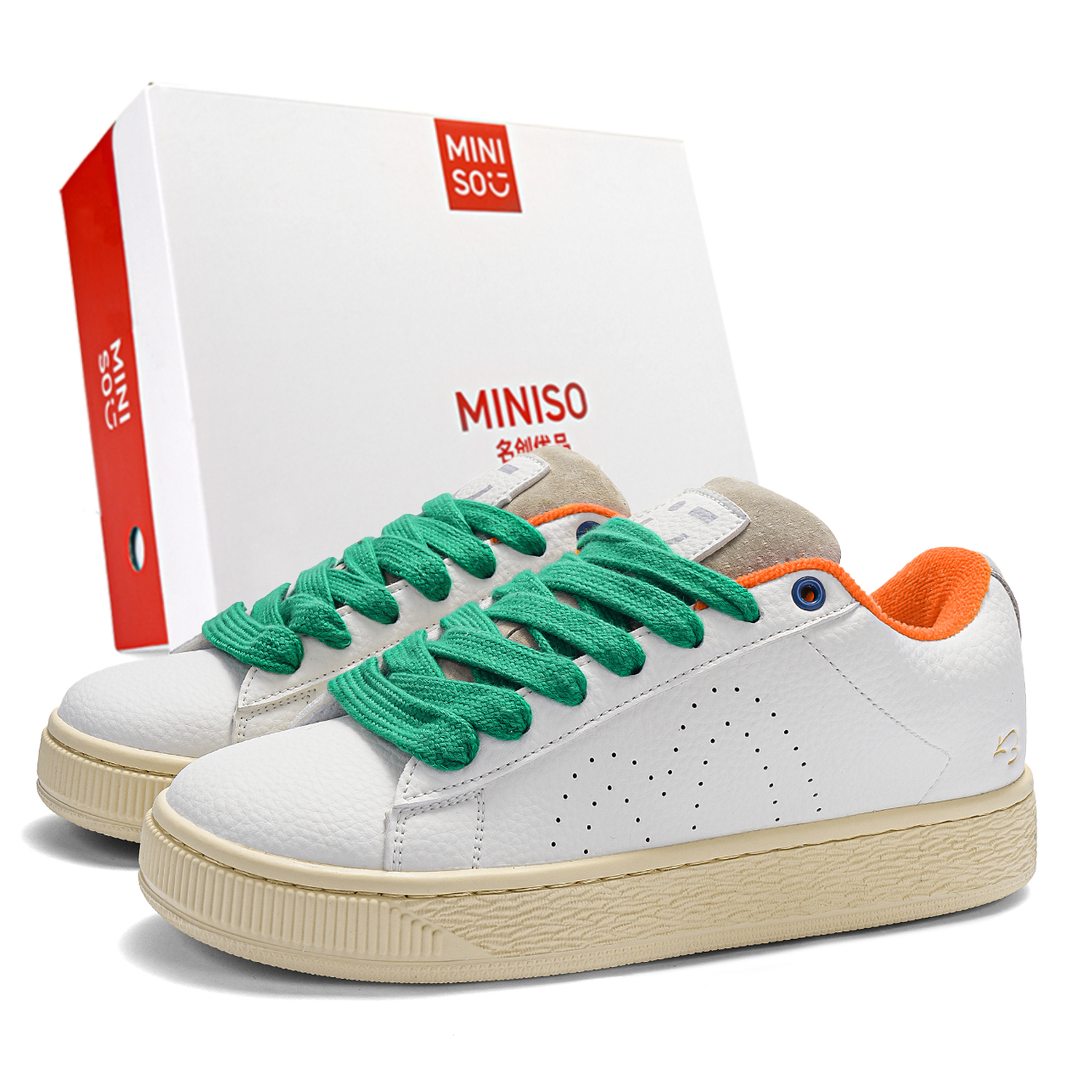 

MINISO Низкие скейтерские кроссовки унисекс бежево-зеленые, цвет Beige Green
