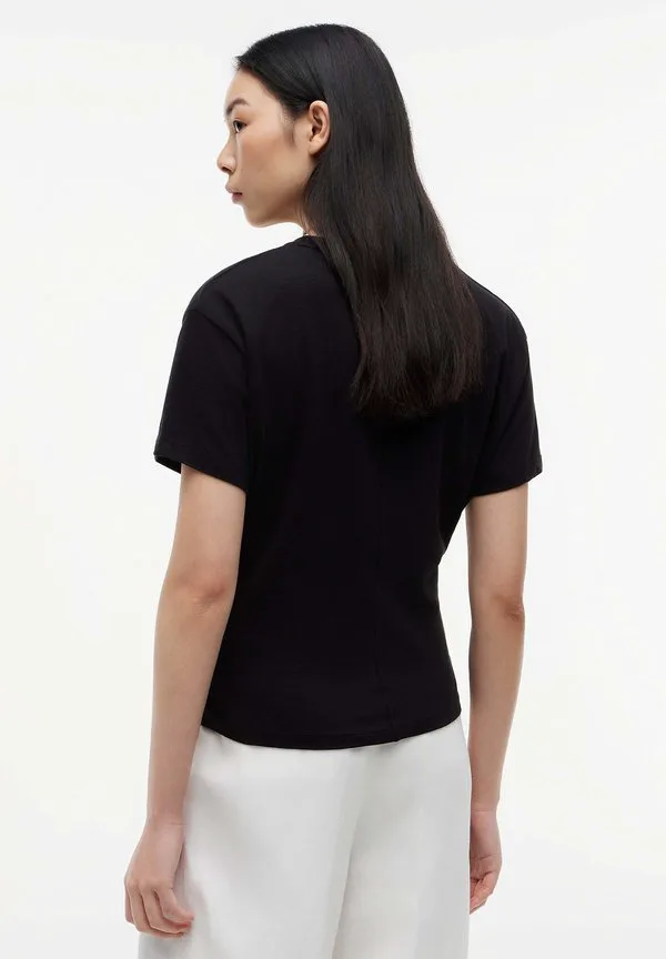 Футболка с принтом, свободный крой, с завязками на шее. Tommy Hilfiger, Black — фото 3