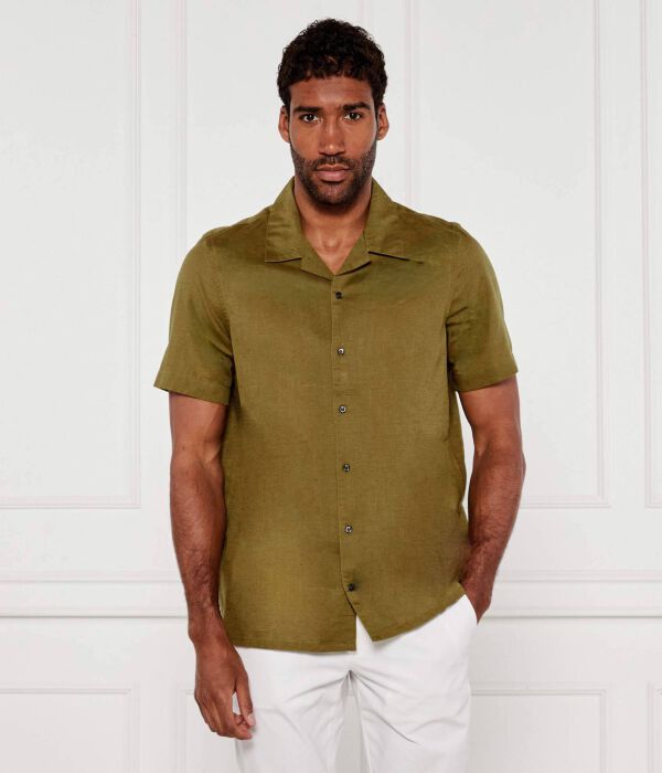 

Льняная рубашка Regular fit Calvin Klein, хаки
