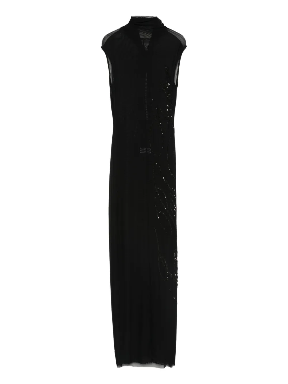 

Макси-платье, украшенное пайетками Jean Paul Gaultier, черный