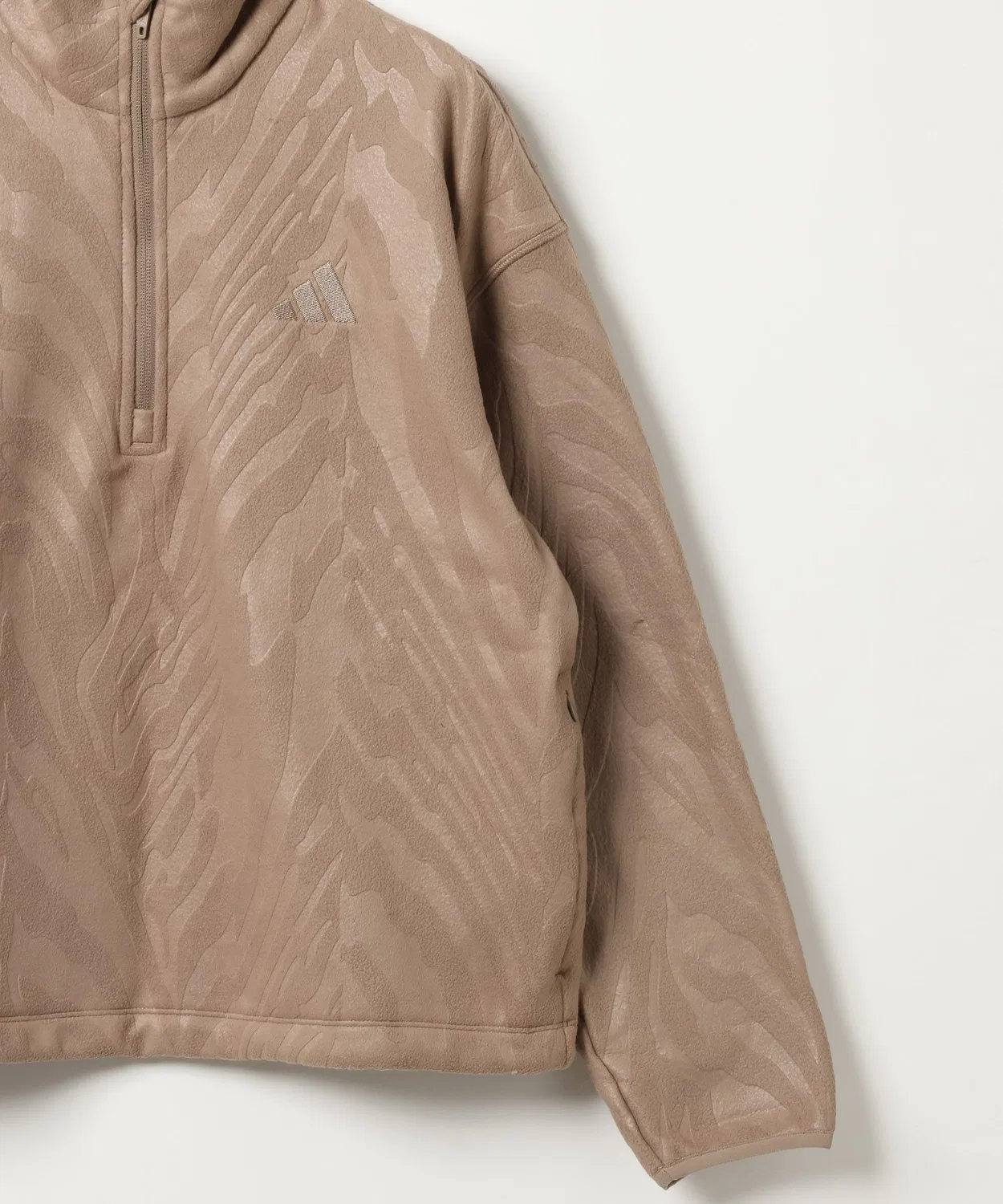 Толстовка Adidas Polar Fleece Half Zip с полушарниром, коричневая — фото 4