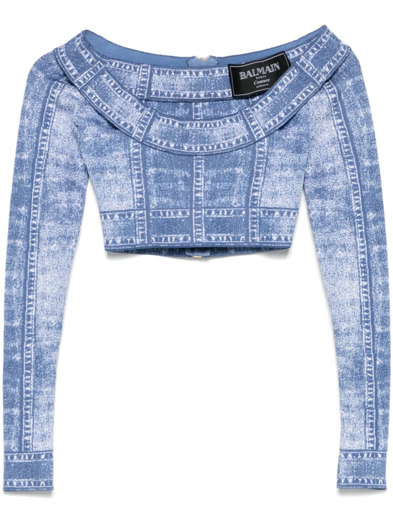 

Balmain топ с эффектом тромплей, синий