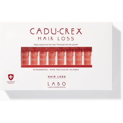 

Cadu-Crex Advanced против выпадения волос для женщин, 40 флаконов по 3,5 мл Crescina