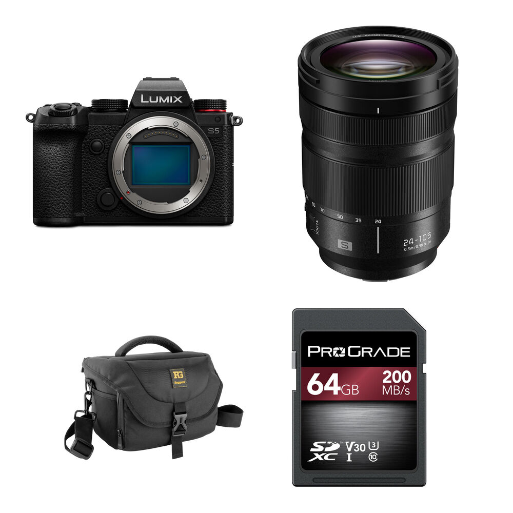 

Беззеркальная камера Panasonic Lumix S5 Mirrorless Camera with 24-105mm Lens and