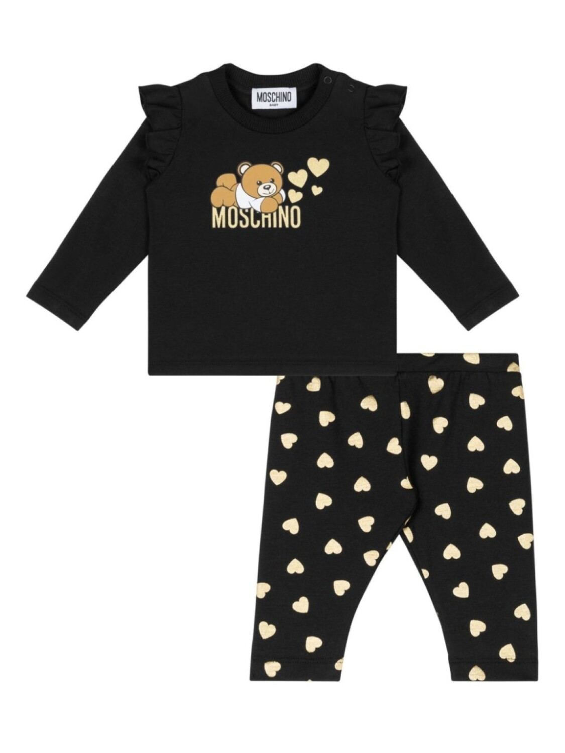 

Moschino Kids комплект брюк из хлопка с принтом «Медвежонок Тедди», черный