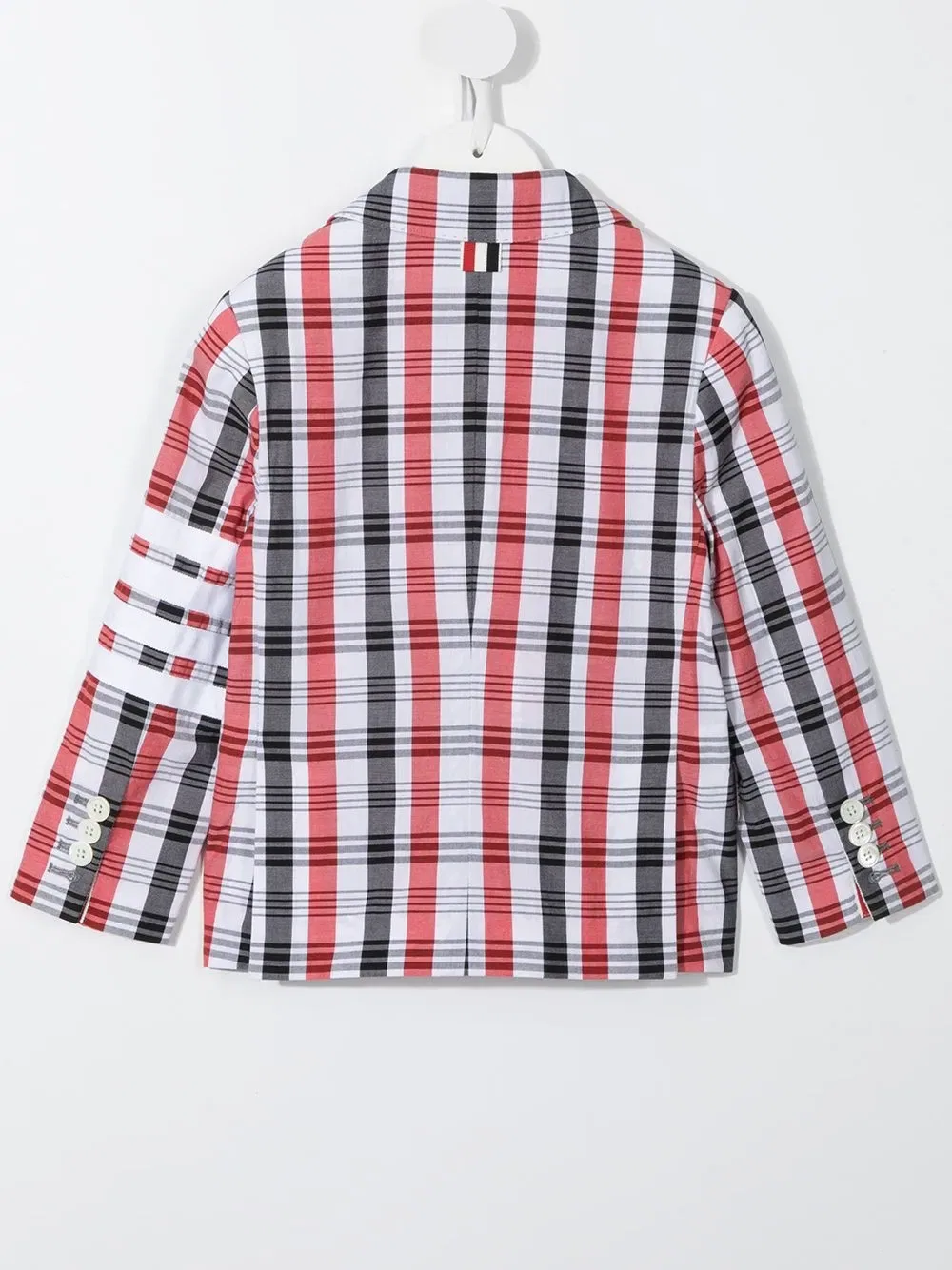 Блейзер с клетчатым принтом Thom Browne Kids, красный — фото 3