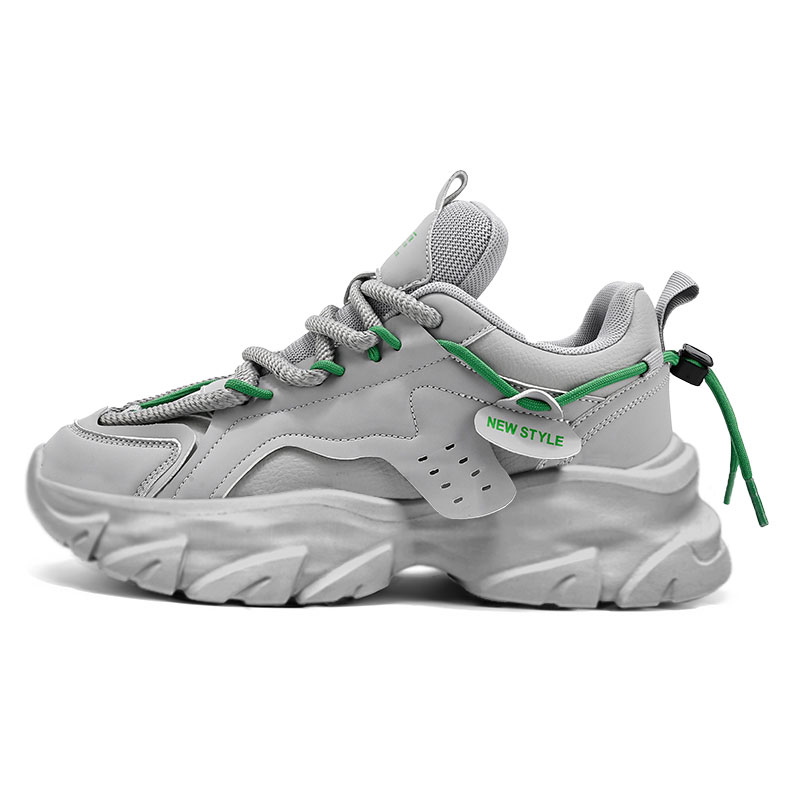 

OFFER-AITR Серые мужские кроссовки AITR с амортизацией, противоскользящей подошвой, утолщенной платформой и низким верхом, цвет Gray