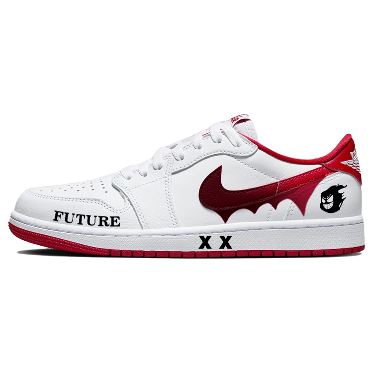 

Кроссовки Air Jordan 1 Vintage Basketball Shoes Unisex Low-top White/red, белый