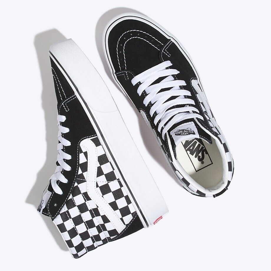 Кроссовки Vans SK8-Hi Platform 2.0 VA3TKNQXH Женские Черно-белые в клетку — фото 3