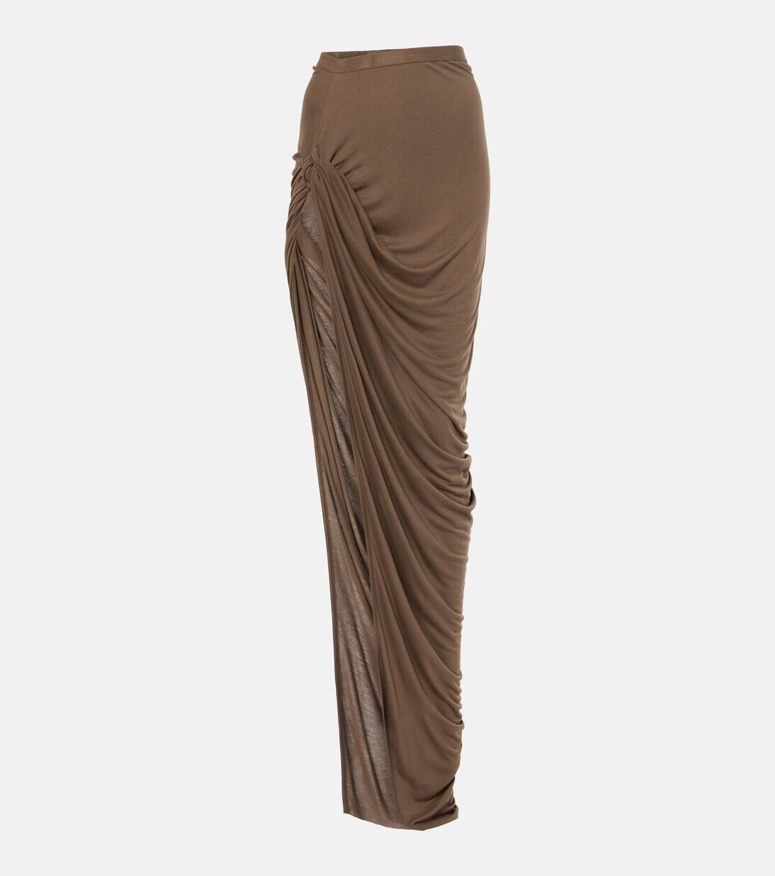 

Юбка макси с драпировкой Twist Rick Owens, цвет taupe