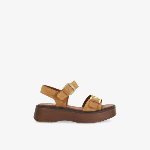 Сандалии Dune Luno double-strap на платформе из замши, желтый
