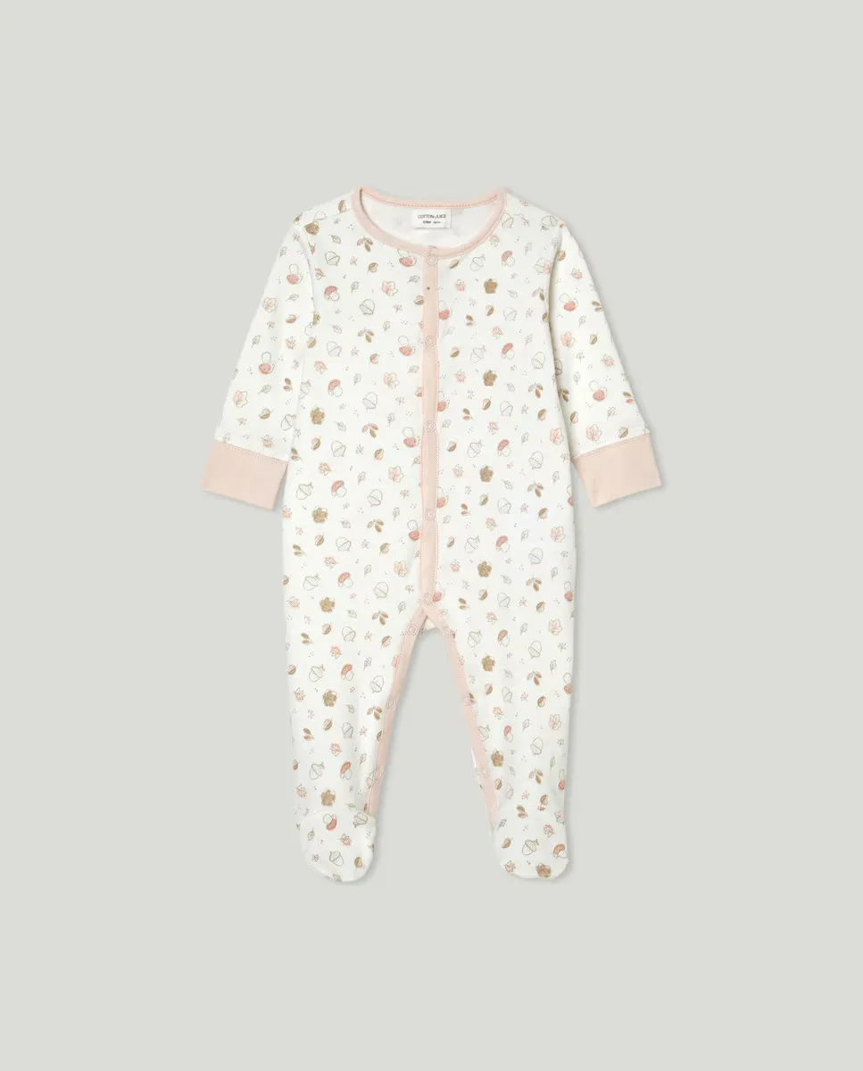 

Длинный комбинезон с принтом для девочки Cotton Juice, розовый