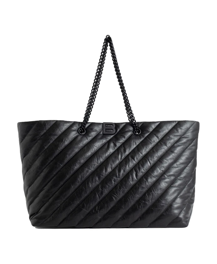 

Стеганая большая сумка тоут Crush Balenciaga, черный
