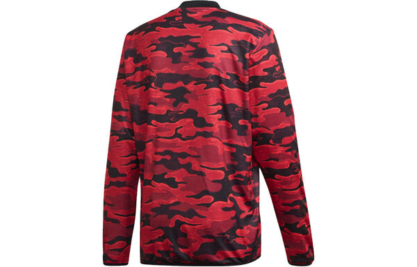 Толстовка adidas Mufc Pre Wrmtop 20-21 Season Camouflage Manchester United Soccer/Football Training Casual Sports Pullover Red, красный — фото 2