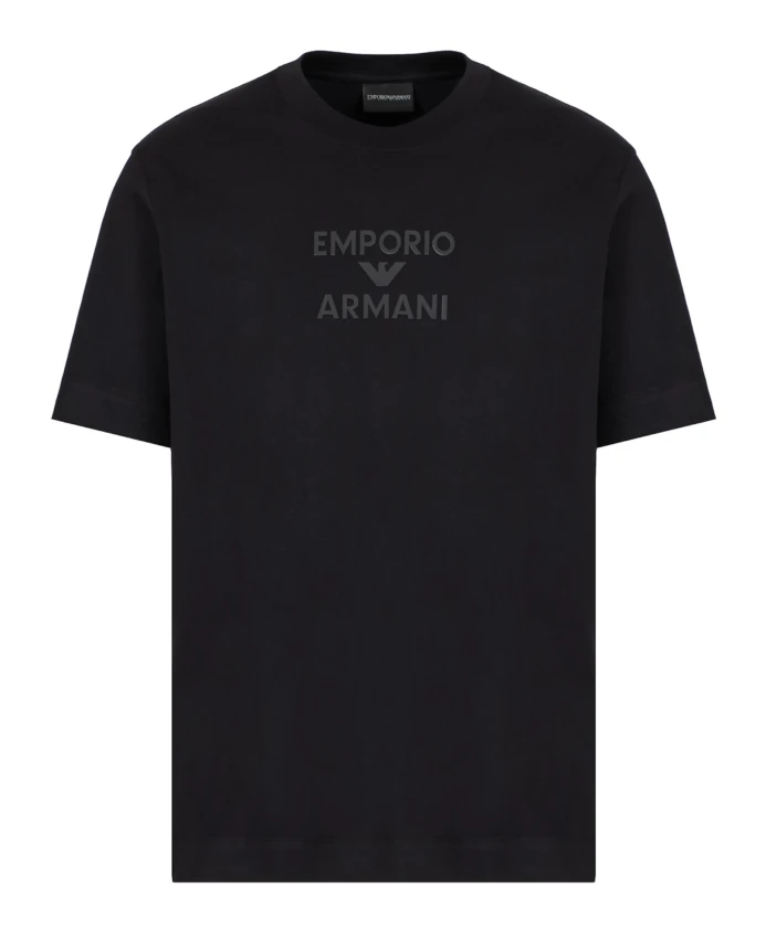 

Черная футболка с коротким рукавом Emporio Armani, черный