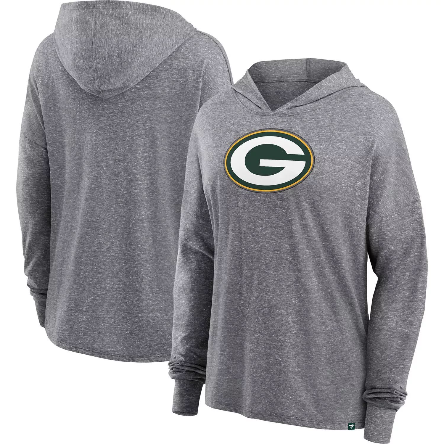 

Женский уютный пуловер с капюшоном Fanatics Heather Grey Green Bay Packers Fanatics