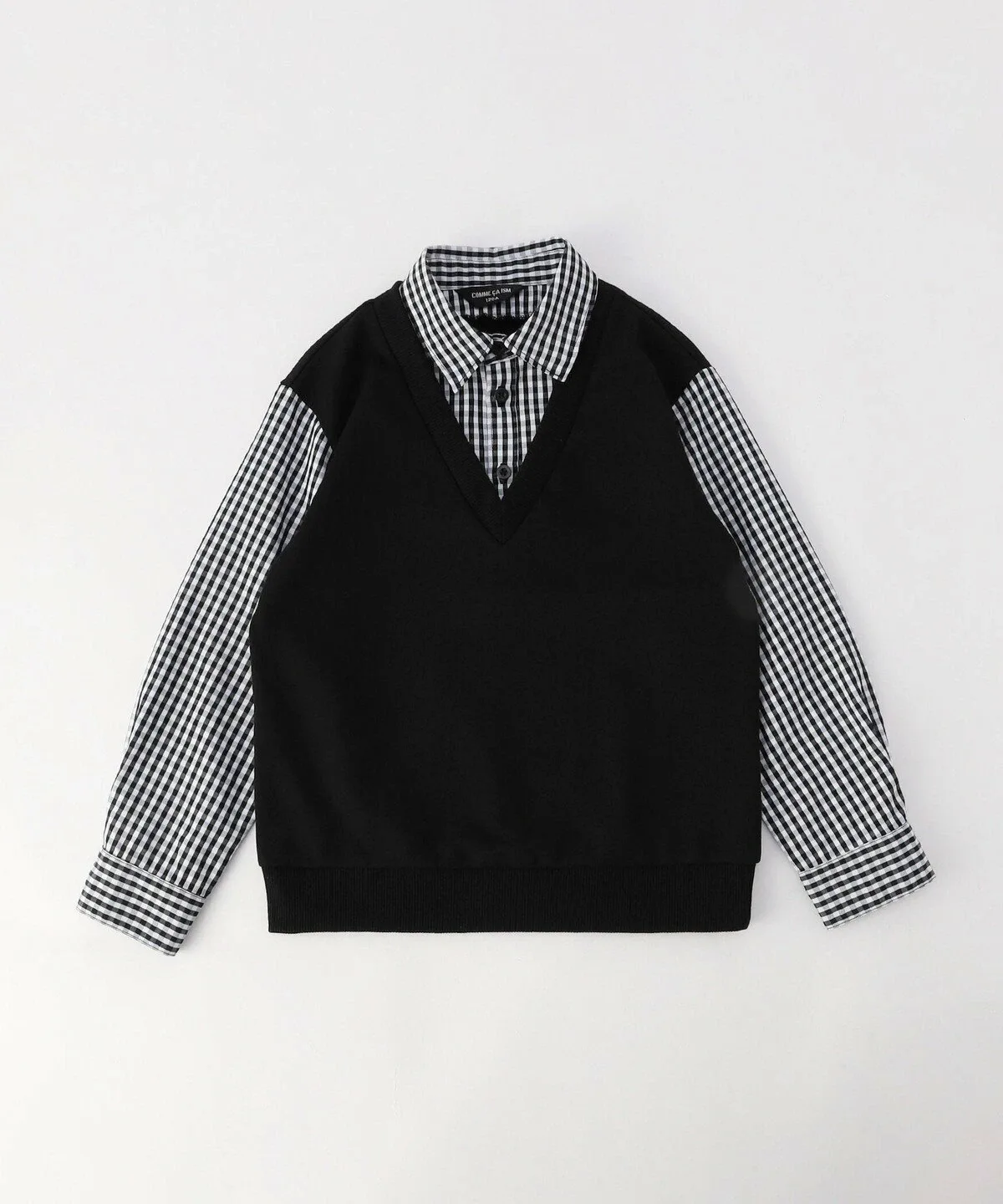 Имитация многослойной рубашки (140-160 см) Comme Ca Ism, Black x Gingham