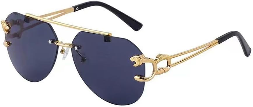 

Винтажные солнцезащитные очки без оправы для мужчин и женщин, модные очки большого размера с двойной перемычкой, градиентной защитой и защитой от УФ-излучения UV400, SUN1071 Generic, A