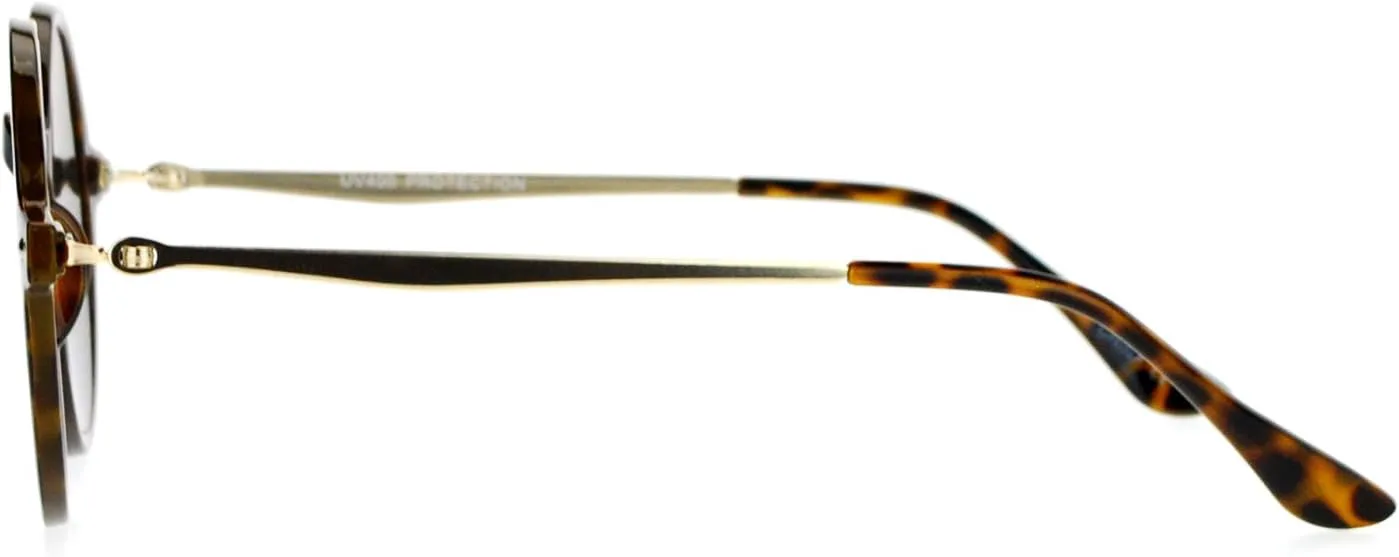 

Модные солнцезащитные очки унисекс JuicyOrange, круглая оправа с роговым рисунком, черепаховая оправа, синие зеркальные плоские линзы, Tortoise (Purple Blue Mirror)