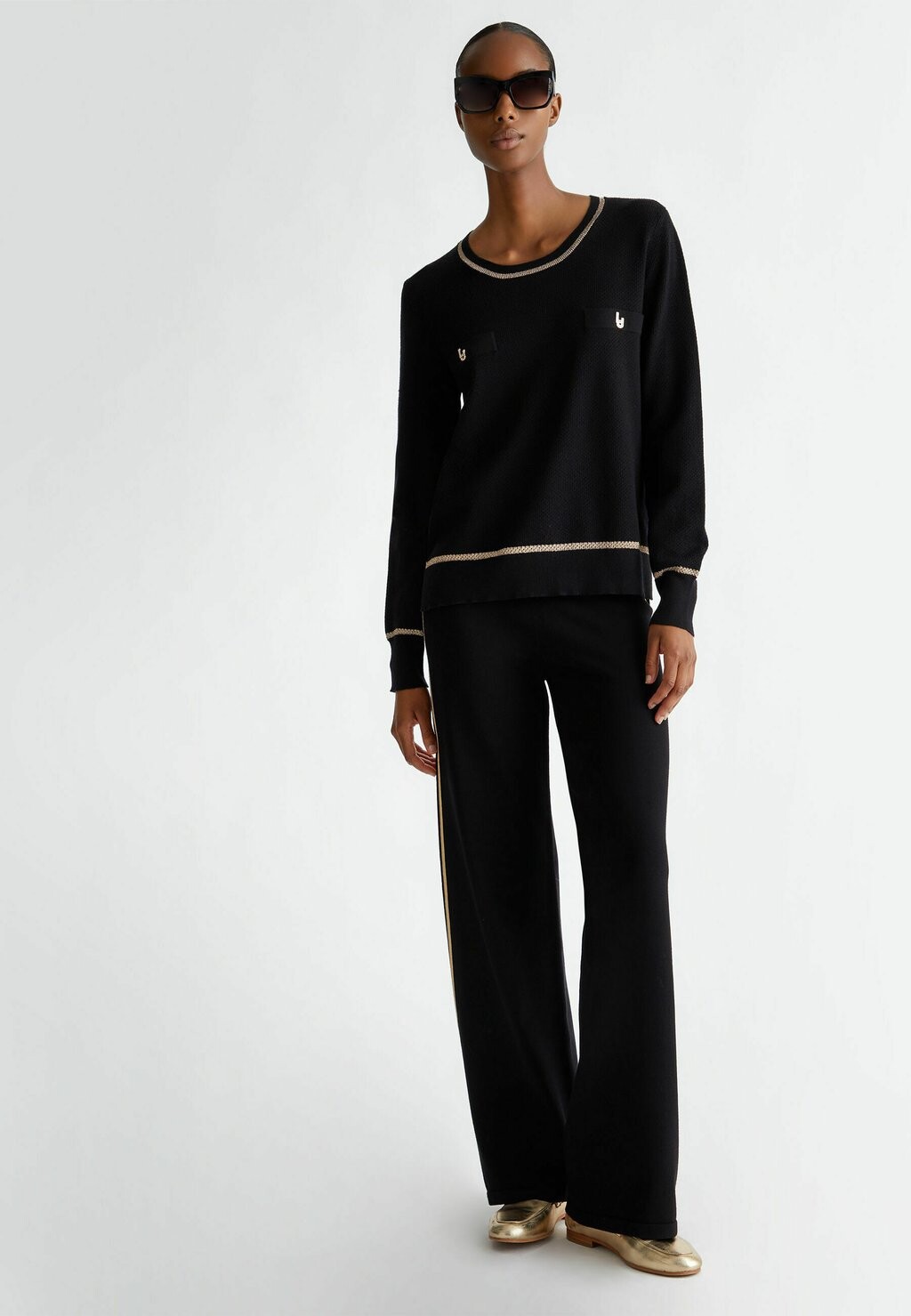 

Вязаный свитер WITH LOGO LIU JO, коричневый