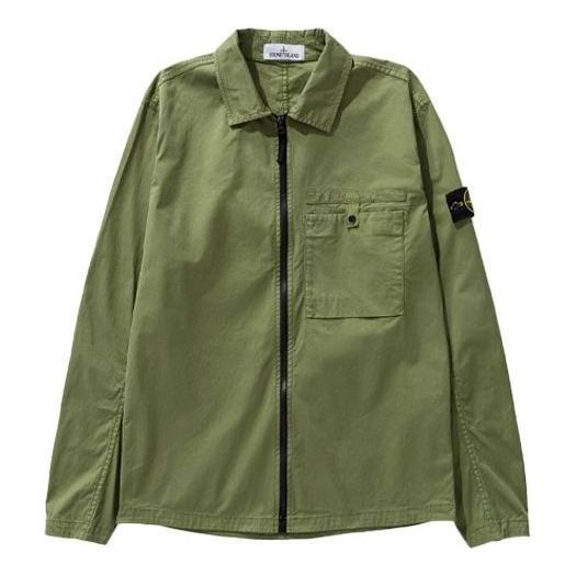 

Куртка supima cotton shirt jacket 'olive' Stone Island, зеленый