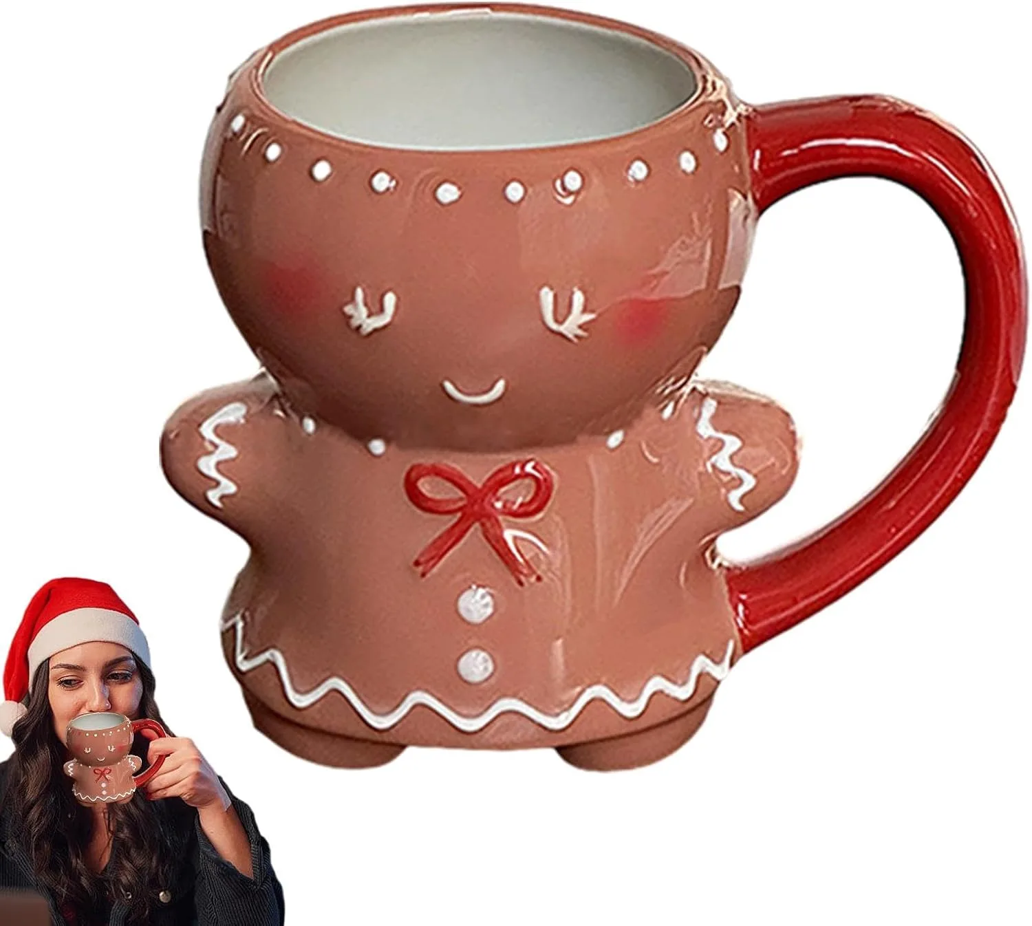 Кружка керамическая Gingerbread Man, 300 мл, рождественская