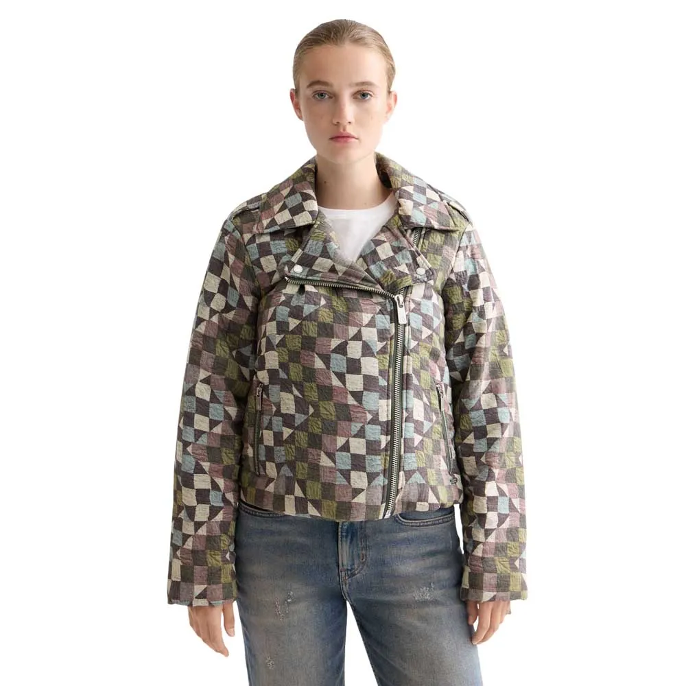 

Куртка Scotch & Soda Quilted Biker leather, мультиколор