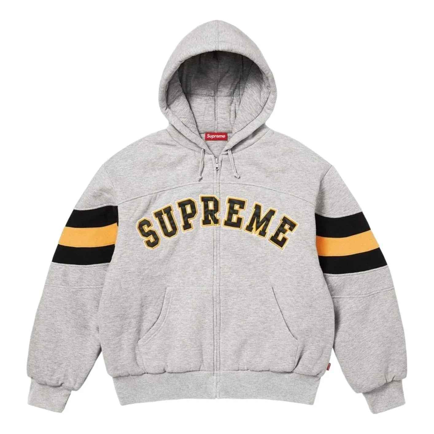 Толстовка Supreme SS26 на молнии с капюшоном, цвет «серый меланж»