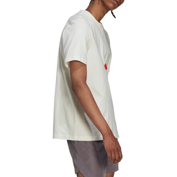 Футболка Men's adidas Solid Color Micro Mark Logo Round Neck Pullover Short Sleeve White T-Shirt, мультиколор — фото 3