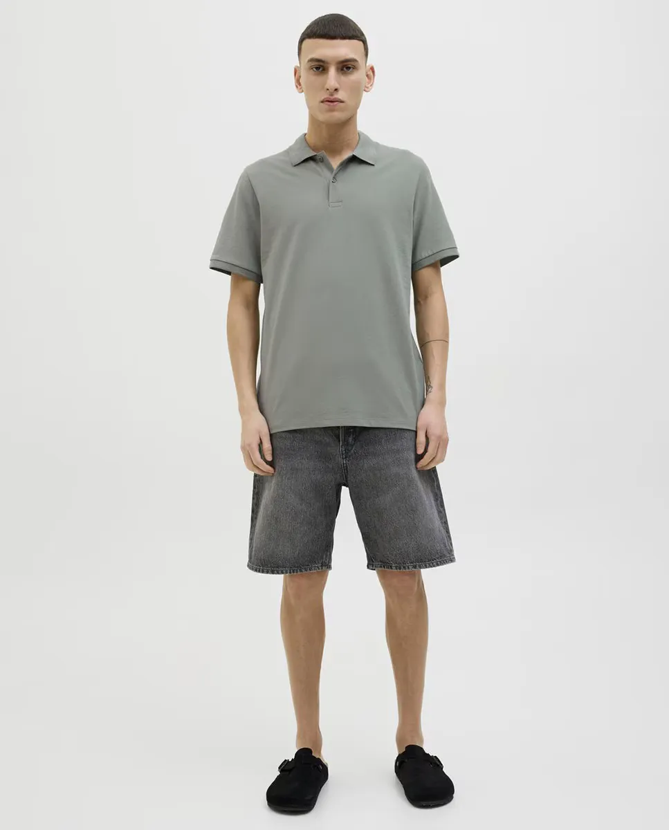 

Мужская однотонная рубашка поло с коротким рукавом Jack & Jones, зеленый