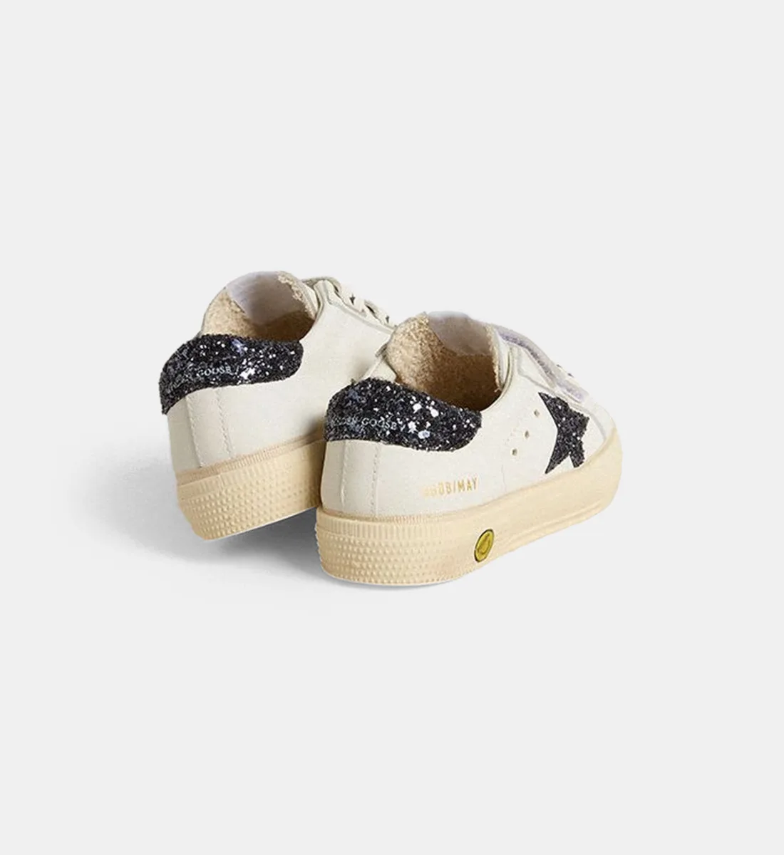 Низкие кеды May School из телячьей кожи с пайетками GOLDEN GOOSE, бежевый — фото 3