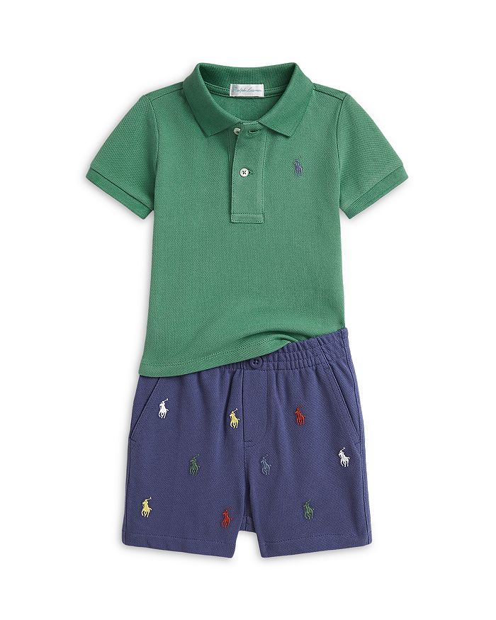

Детский сет из поло и шорт с сетчатой тканью Polo Boys' - Baby Ralph Lauren, зеленый