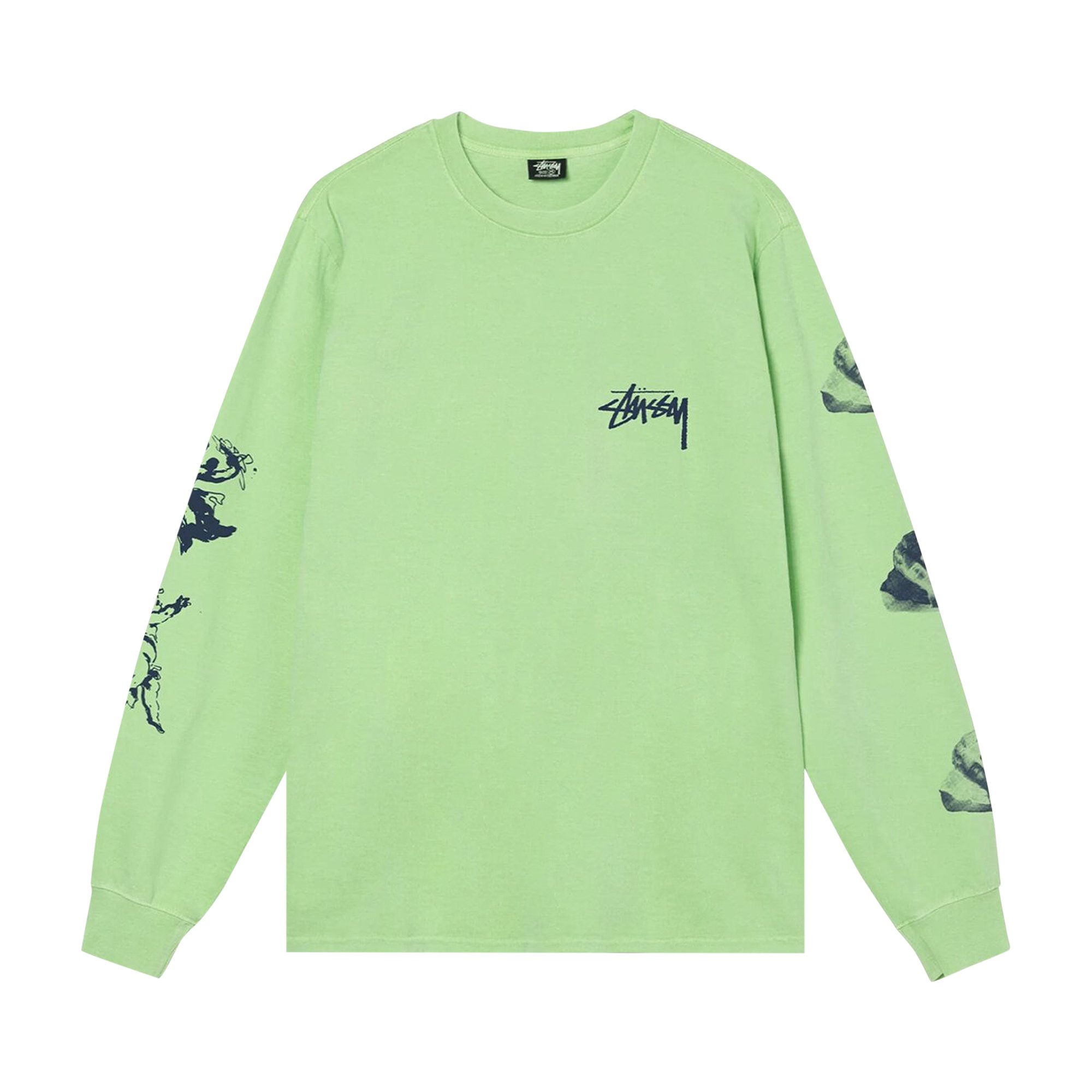 

Футболка с длинными рукавами Stussy Angels, окрашенная в пигмент, Зеленая