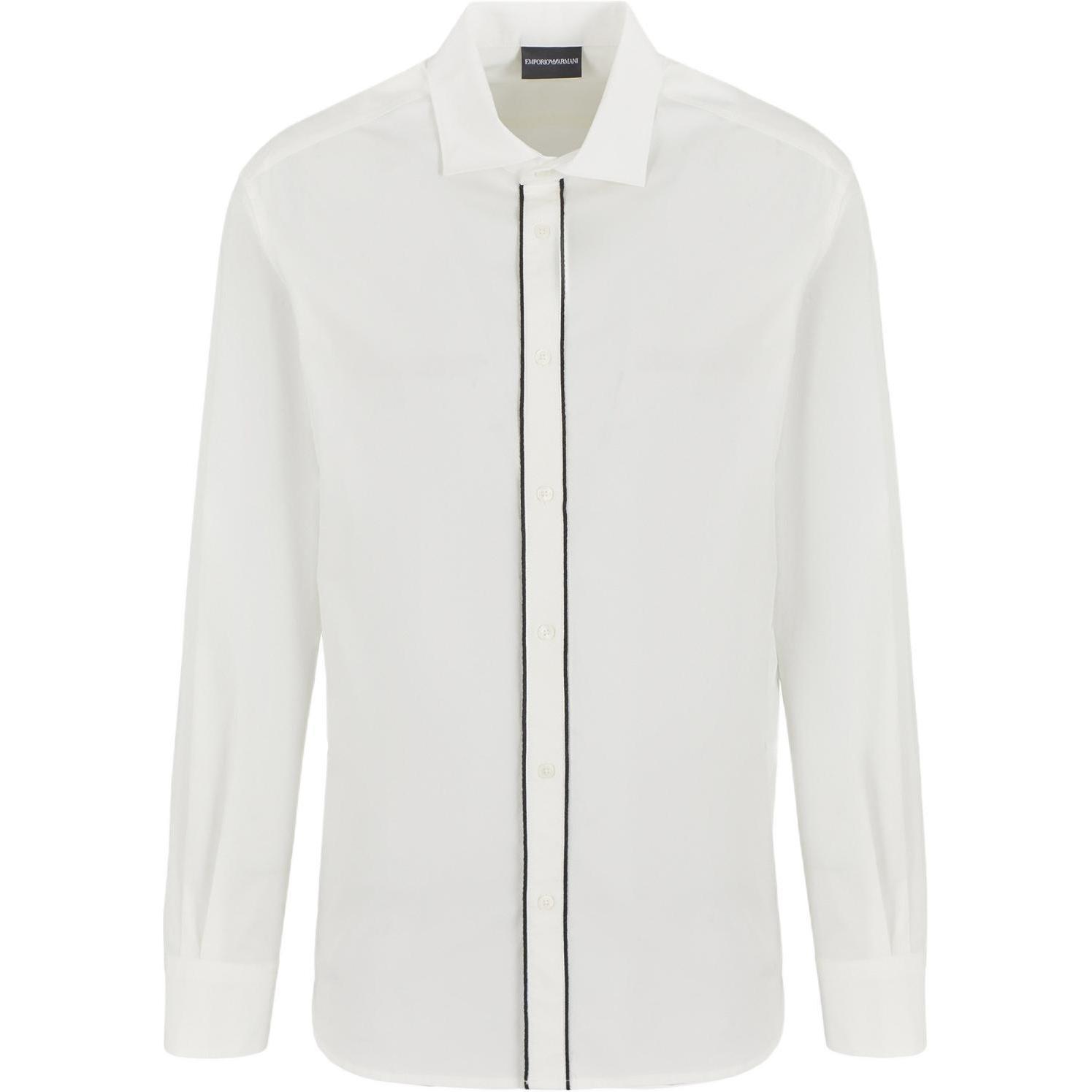 

Футболка Pima Canvas с отделкой планки EMPORIO ARMANI, теплый белый