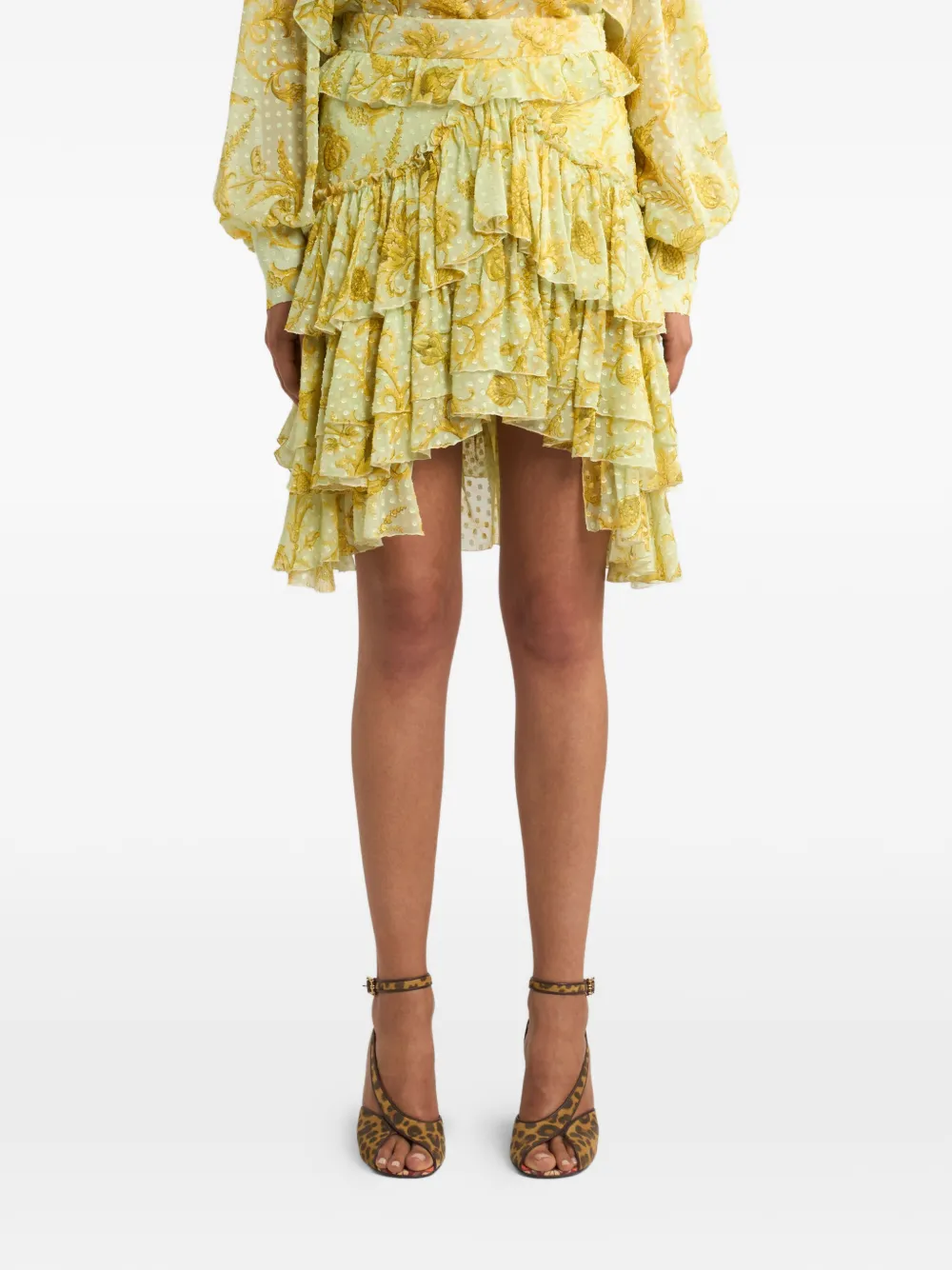Юбка мини с цветочным узором Etro, желтый — фото 3