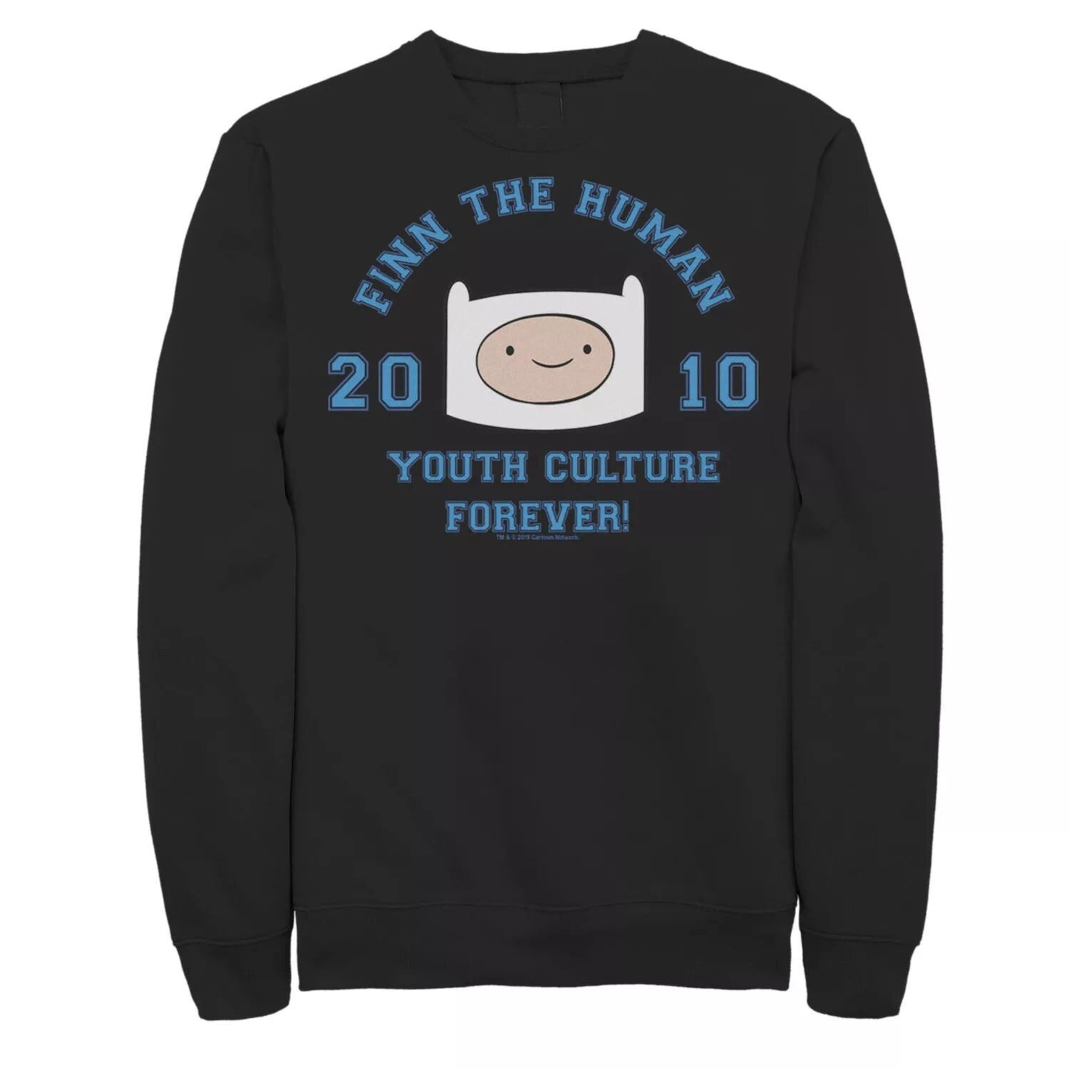 

Мужской флисовый пуловер с рисунком Finn The Human Youth Culture Forever, Black Licensed Character, черный