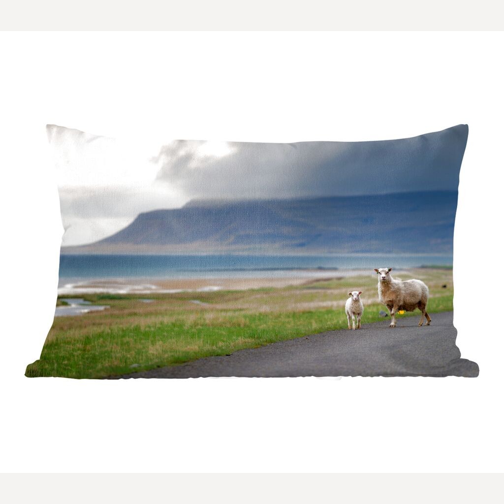 

MuchoWow Sheep - Овца и ее ягненок на улице - 60x40 см - Чехлы на подушки - Декоративные чехлы на подушки - Декоративные чехлы на подушки