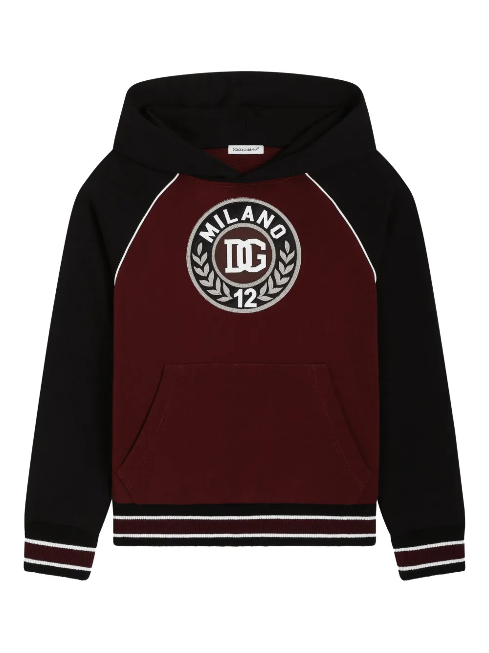 Худи в стиле колор-блок Dolce & Gabbana Kids, черный