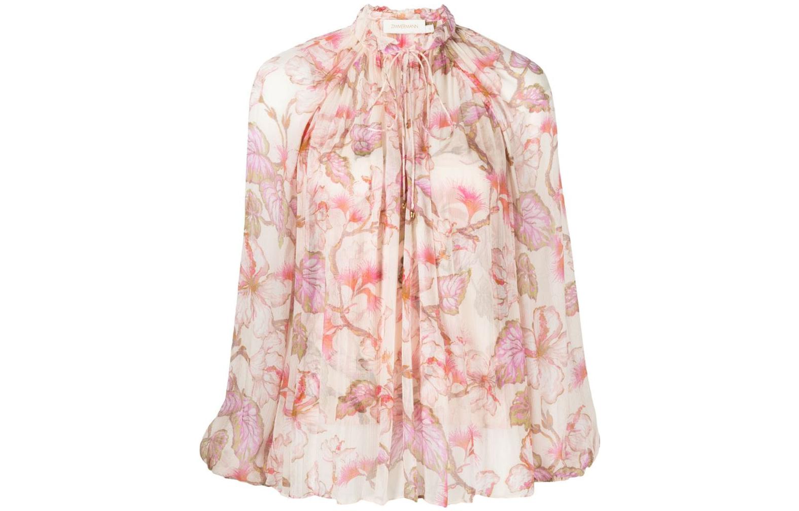 

Блузка с цветочным принтом Matchmaker Billow Zimmermann, coral розовый
