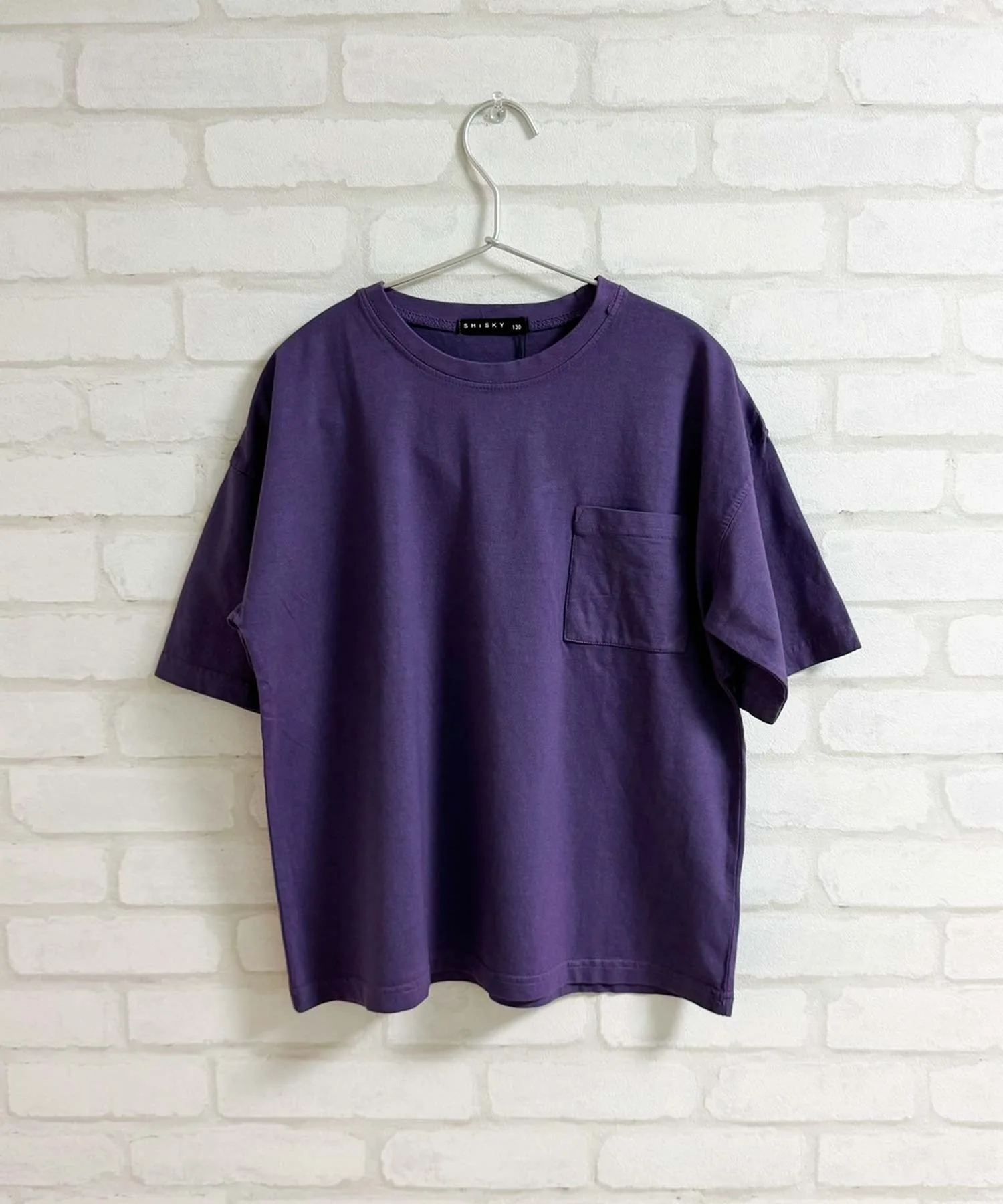 Детская футболка оверсайз с пигментной обработкой Pigment Oversize T-shirt ZI-ON тёмно-фиолетовая