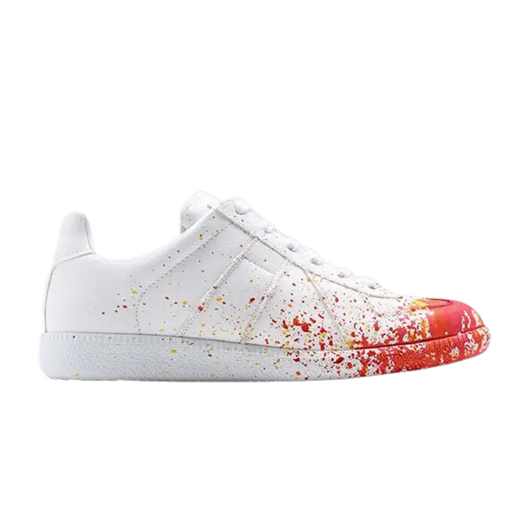 Кроссовки Maison Margiela Wmns Replica Low Paint Splatter - White Orange, белый